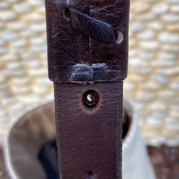 Tylie Malibu Cream & Brown Leather Hobo Expandable Tote Bag Braided Handle Y2K - Picture 7 of 9